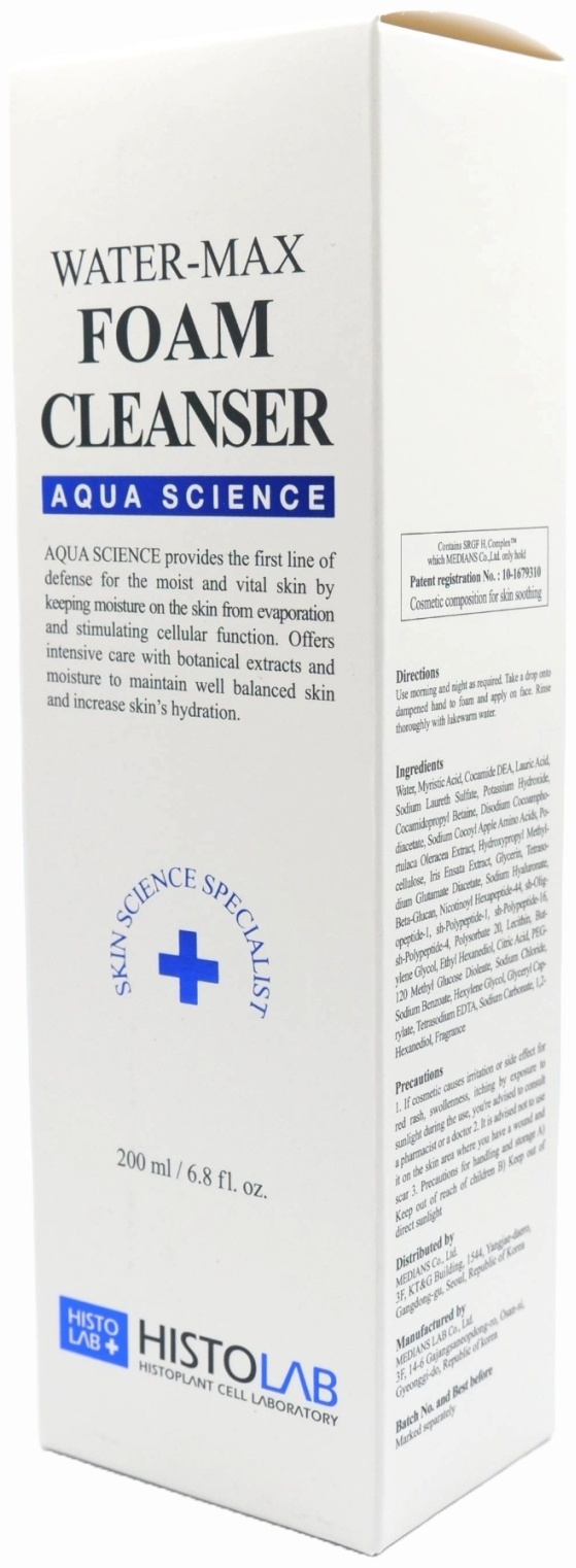 HISTOLAB Гель-пенка Water Max Foam Cleanser 200 мл Aqua Science - купить в Казахстане